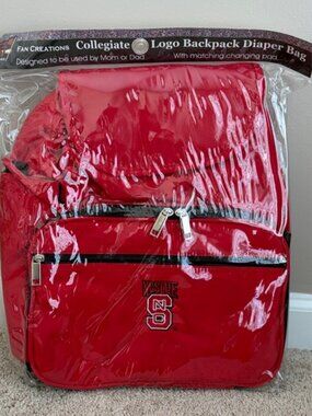 NC State Wolfpack NCSU Backpack Diaper Bag Embroidered Collegiate Logo red NIB